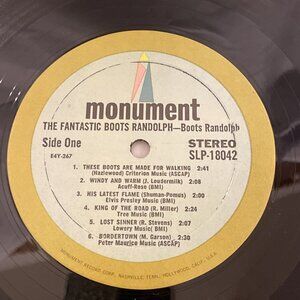 The Fantastic Boots Randolph (Vinyl, 1966) Monument SLP 18042 Good+ RECORD ONLY